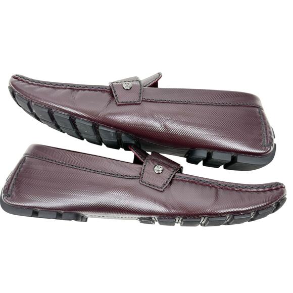 Louis Vuitton Monte Carlo Leather Drivers Loafers Burgundy Size 9 - Picture 6 of 11